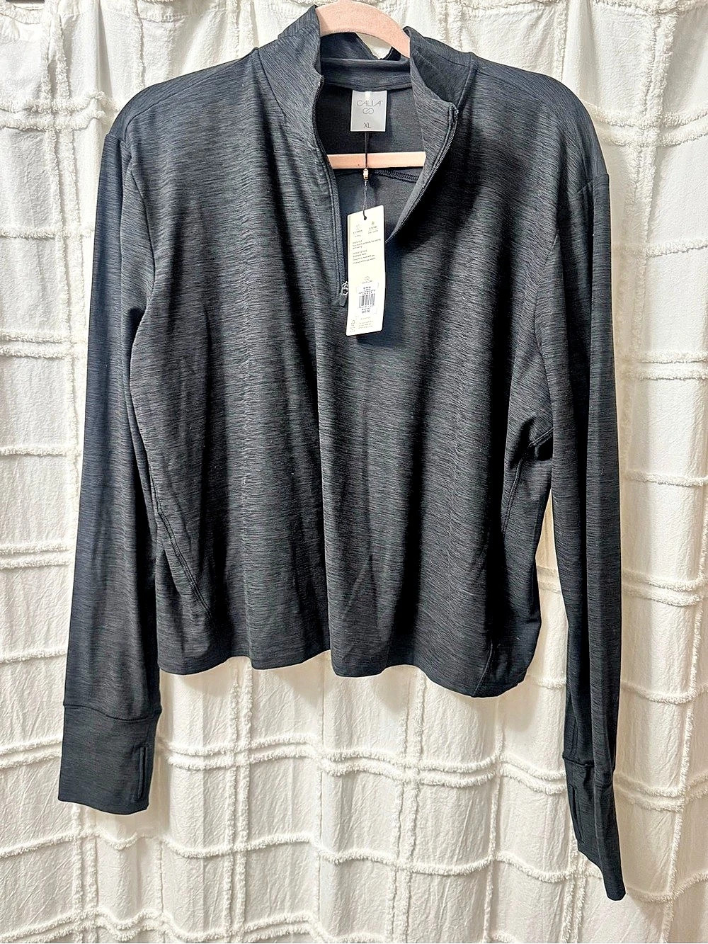 Calia Zip Front Jacket Women's Heathered black XL NWT